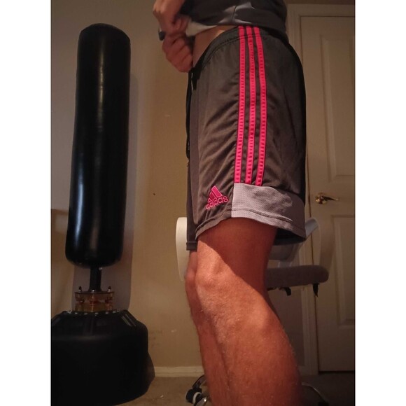 Adidas Vintage Rare Silky Soccer Shorts Sports Black Red Medium - Picture 7 of 12